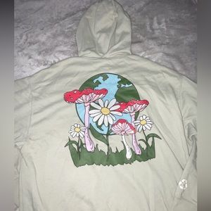 PACSUN, size M, oversized mushroom zipup hoodie